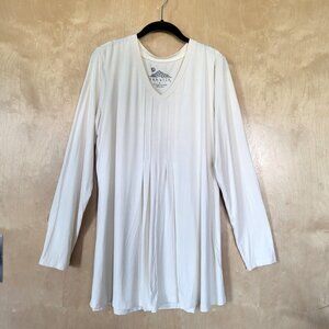 Sahalie Stretchy V-Neck Tunic Ivory Size XL